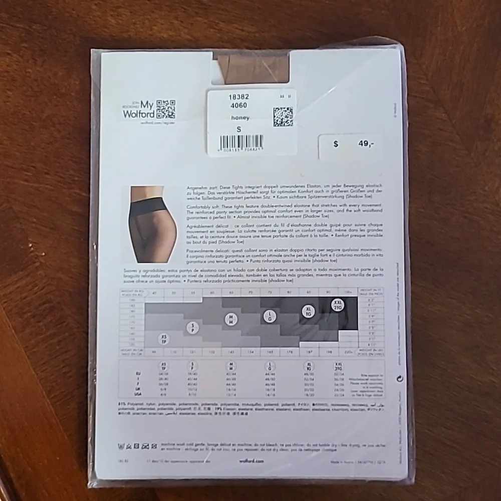 Wolford, Stocking Tights for luxury Individual 10 Hony color S and XS New
